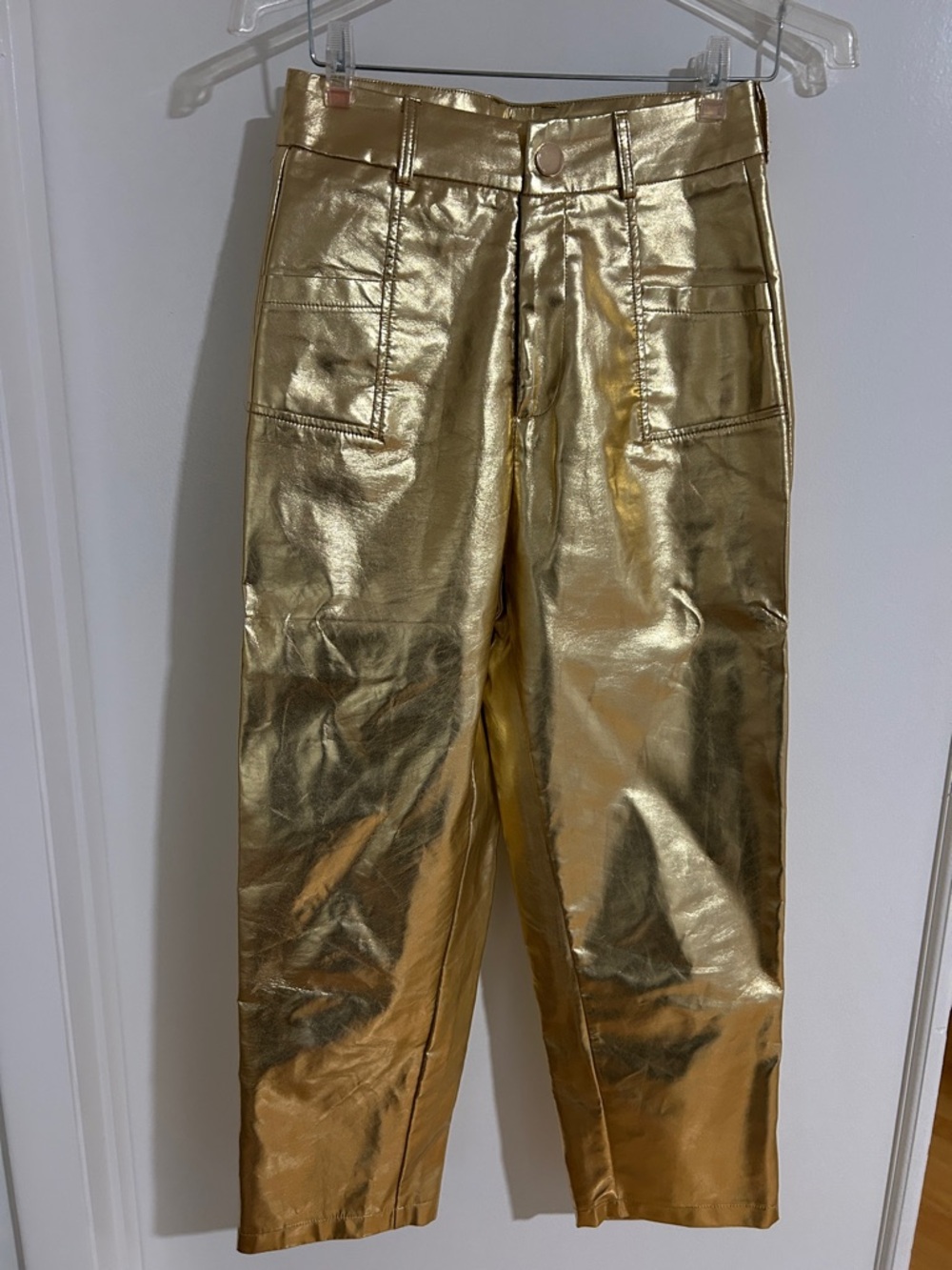 Y2K Gold Metallic Men’s Pants | Premium Statement Trousers